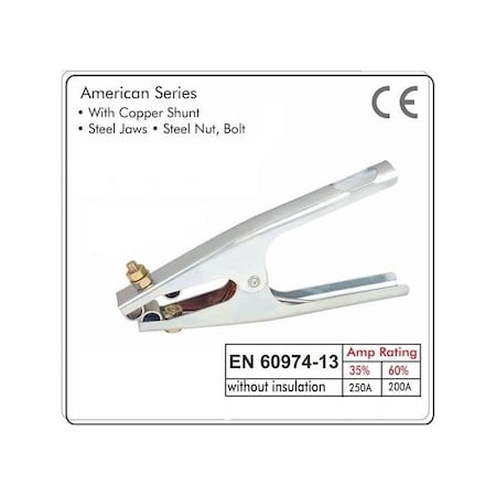 Star Tech Weld Ground Clamp Compatible with Tweco, Steel Welding Ground Clamp with Copper Shunt, 200 AMPS EG-200